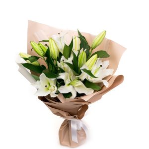 1 Букет із 5 гілок білої лілії