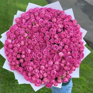 Велична композиція зі 101 півонієподібної троянди