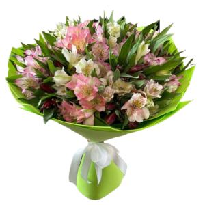 Букет із 25 різнокольорових альстромерій "Райдужна мелодія"