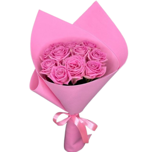 Букет із 11 рожевих троянд