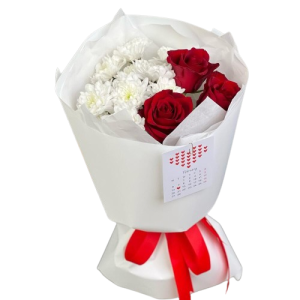 1676273830_52841581-removebg-preview Букет із троянд і хризантеми «Теплий комплімент»