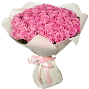 Букет із 45 рожевих троянд