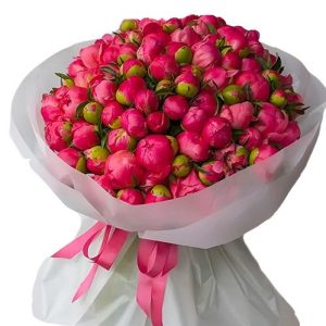 Величезний букет із 101 півонії