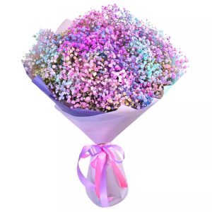Букет із 15 гілок різнокольорової гіпсофіли "Веселка"