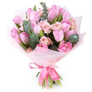 Букет із тюльпанів і троянд