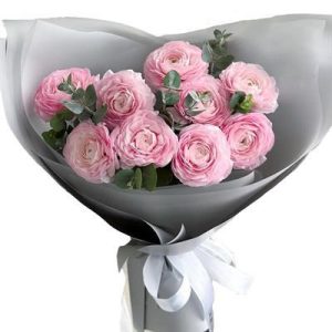 6549507659_chudovij-buket-z Букет із 9 рожевих ранункулюсів