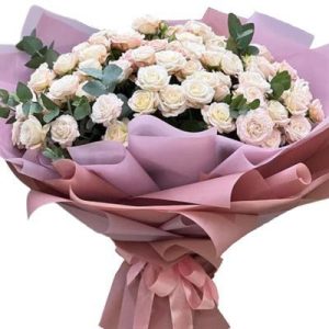 6549509143_nezhnyj-buket-iz Букет із 19 кремових півонієподібних троянд
