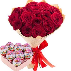 6549510669_kompozitsiya-z-troyand Романтичний букет із троянд та кіндерів