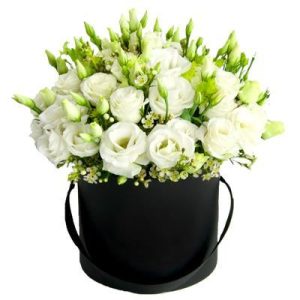 Коробка із 15 білої еустоми