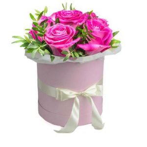 Букет із рожевих троянд у коробці