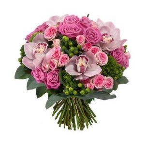 6549515097_buket-z-orhideyi Букет із орхідеї та рожевої троянди