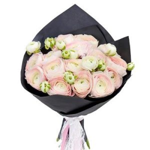 6549517970_buket-iz-15 Букет із 15 рожевих ранункулюсів