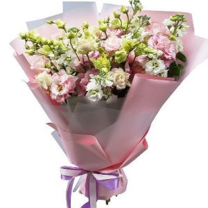 6549518281_buket-iz-9 Букет із 9 гілок еустоми та матіоли