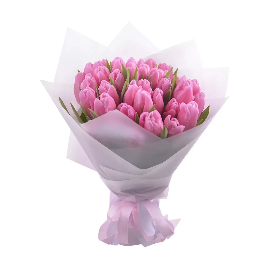 Букет із 35 рожевих тюльпанів