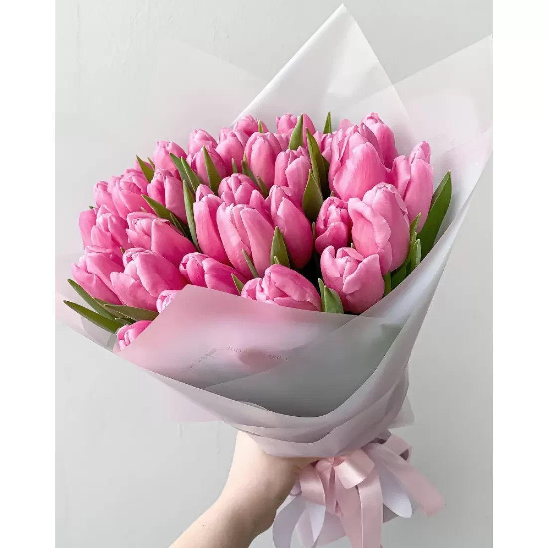 Букет із 35 рожевих тюльпанів - Зображення 2