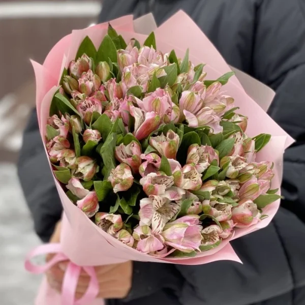 Букет із 15 рожевих альстромерій - Зображення 3