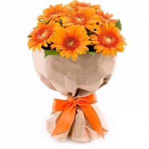 6592809464_buket-iz-7 Букет із 7 помаранчевих гербер
