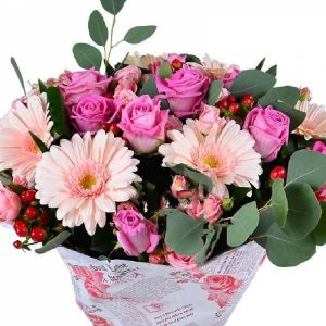 6592825460_buket-iz-gerbery Букет із гербери та троянд