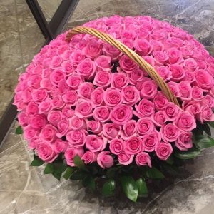 6659207284_dostavka-tsvetov-po Кошик із 201 рожевої троянди