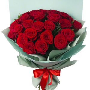7ae2a73048fbb1a75f00876f6b12ad92 Букет із 25 червоних троянд