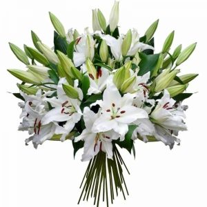 b98a08b3263722b0430f3d6605c5ed9b Шикарний букет із 15 лілій «Королівські лілії»