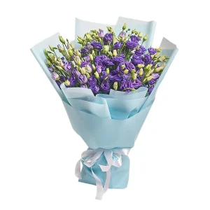 Букет із  21 фіолетової еустоми