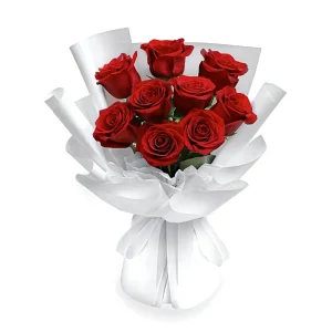 Букет із 9 червоних троянд «Сяйво»