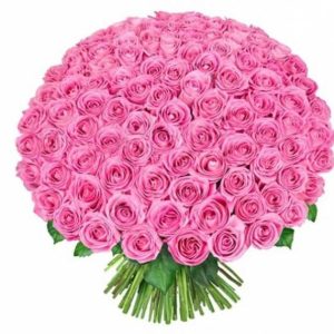 Шикарний букет із 201 рожевої троянди
