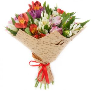 Букет із 9 гілок альстромерії