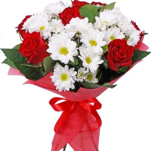 lqvyvb4lsodwyp5p6bzvk3yxpcjhgy2t Букет із червоних троянд і білих хризантем