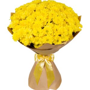 Букет із 15 жовтих хризантем