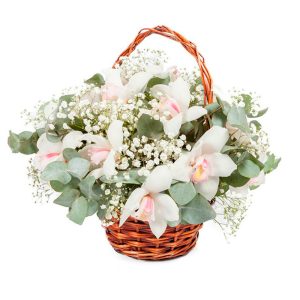 Витончений кошик із орхідеями