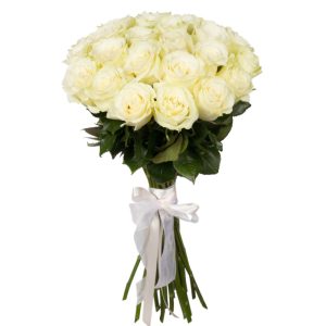 Букет із 25 імпортних білих троянд