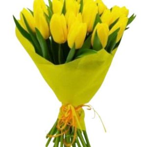 Букет із 21 жовтого тюльпану