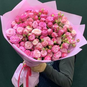 1369323_0 Букет із 25 рожевих півонієподібних троянд