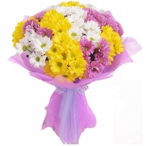 Букет із 19 хризантем