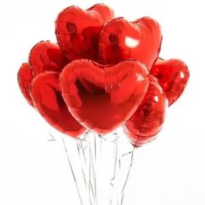 Композиція із 8 фольгованих кульок серце